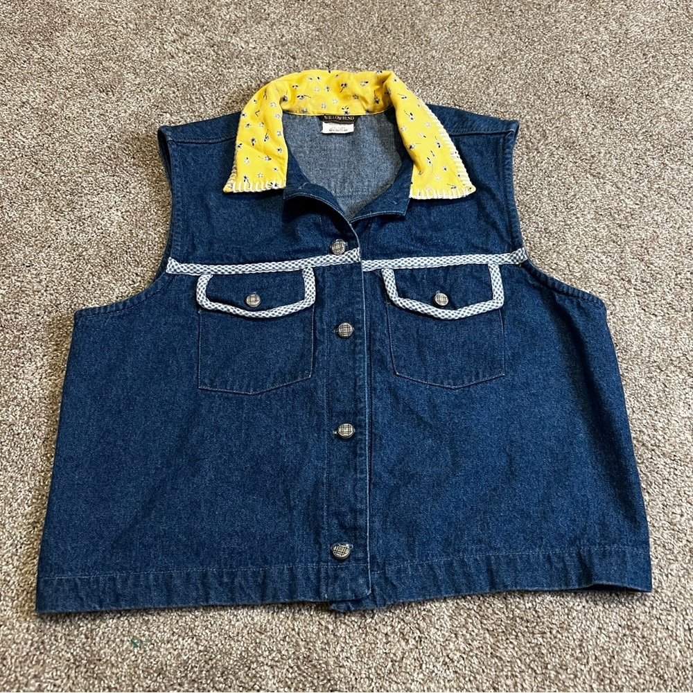 Vintage Willowbend Floral Skirt‎ Denim Vest Button Down Shirt Size Medium Spring - Picture 16 of 16